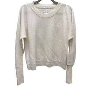 NWT Joie 100% Cashmere Sweater Women’s Large Ivory Cream Ribbed Crewneck
